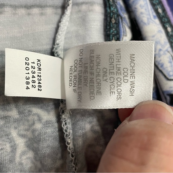 J. Jill Blue Mosaic Floral Knit Midi Shift Dress 3/4 Sleeve Women's Size LP - Picture 10 of 10